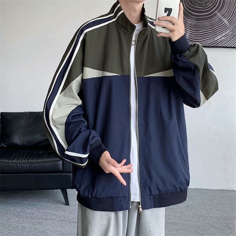 801-P55运动套装春秋季男士防水夹克外套潮流休闲帅气搭配,男装休闲套装,电商B323A