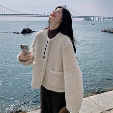 冬装新款皮毛一体加厚外套-195-k298，女装皮草，2D075