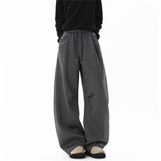 【现货】XZ612-K345-特P51立体垂感宽松阔腿裤弯刀裤休闲卫裤，男装休闲裤，星座612