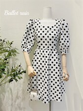波点连衣裙，女装连衣裙，芭蕾雨