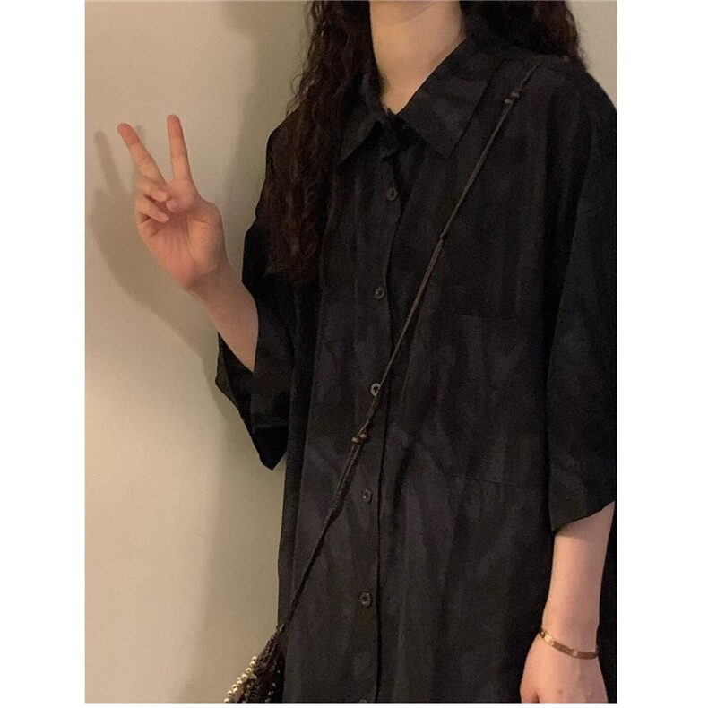 潮流百搭气质ins简约新款无品牌美式复古高级感小众花衬衫男女,男装衬衫,星座506A
