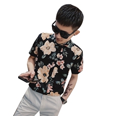 夏季韩版修身旅游花衬衫社会小伙网红短袖衬衣潮男C301B-CS25，男装衬衫，电商C301B