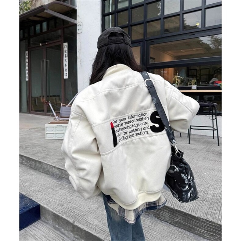 美式复古刺绣短款外套棒球服潮牌高街cleanfit飞行夹克 F906-P80图片