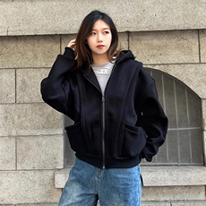 抖音得物高品质二开25秋冬美式重磅宽松结构设计连帽卫衣外套W78，男装卫衣，电商A486