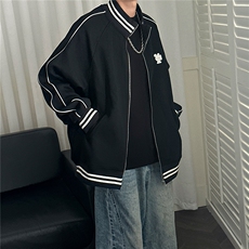 2026春现货立领卫衣外套男士宽松休闲绣花上衣A351-AW2529-P95，女装短外套，电商A351