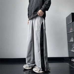 撞色拼接运动休闲裤秋季小众设计感直筒裤宽松长裤 K7427-P36图片