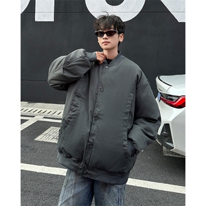 潮牌宽松棉服男日系复古棒球服棉衣情侣休闲飞行服外套冬HY303图片
