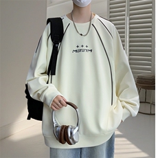 春秋圆领卫衣男学生长袖打底衫青少年百搭宽松上衣LH9102-P53，男装T恤，星座1105-3