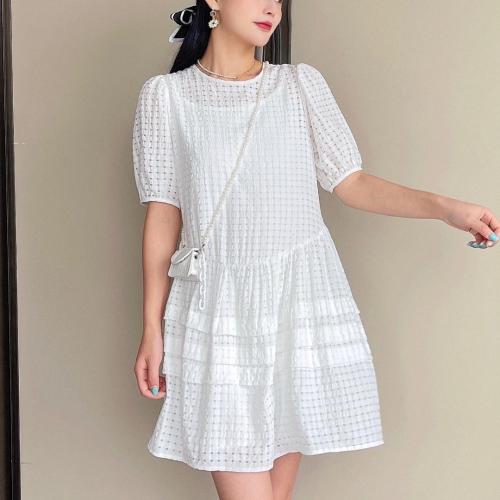 【现货】夏季新款泡泡袖宽松韩版连衣裙,女装连衣裙,裴兔子