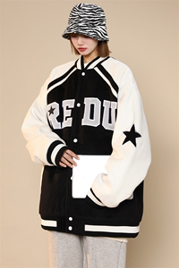 冬款中性加棉加厚个性棉衣外套毛巾绣棒球服男士8133-P120控价158图片