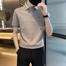 2026夏季短袖高品质大码T恤刺绣时尚翻领Polo衫上衣T0233-P48，男装T恤，电商D342