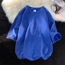 水洗新上做旧男女夏季宽松美式复古半袖衣服B225-T9398-P35-X48，男装T恤，电商B225