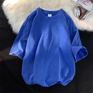 水洗新上做旧 男女夏季宽松美式复古半袖衣服B225-T9398-P35-X48图片