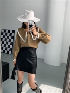 娃娃领小衫,其它,精典蓝月