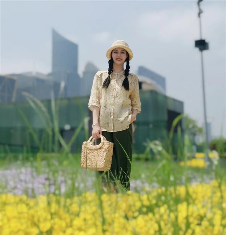 纯苎连衣裙小衫裤子裙子衬衣 时尚风 风淑女风休闲风，女装连衣裙，川哲