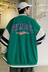 港风上衣夹克宽松落肩拼色棒球服外套XZ214-8 JK712-P75图片