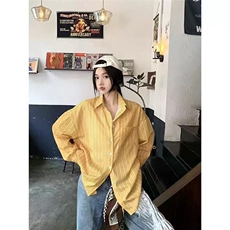 TC497-P45条纹显白衬衫夏季新款宽松阔型防晒上衣，女装衬衫，星座617A-2