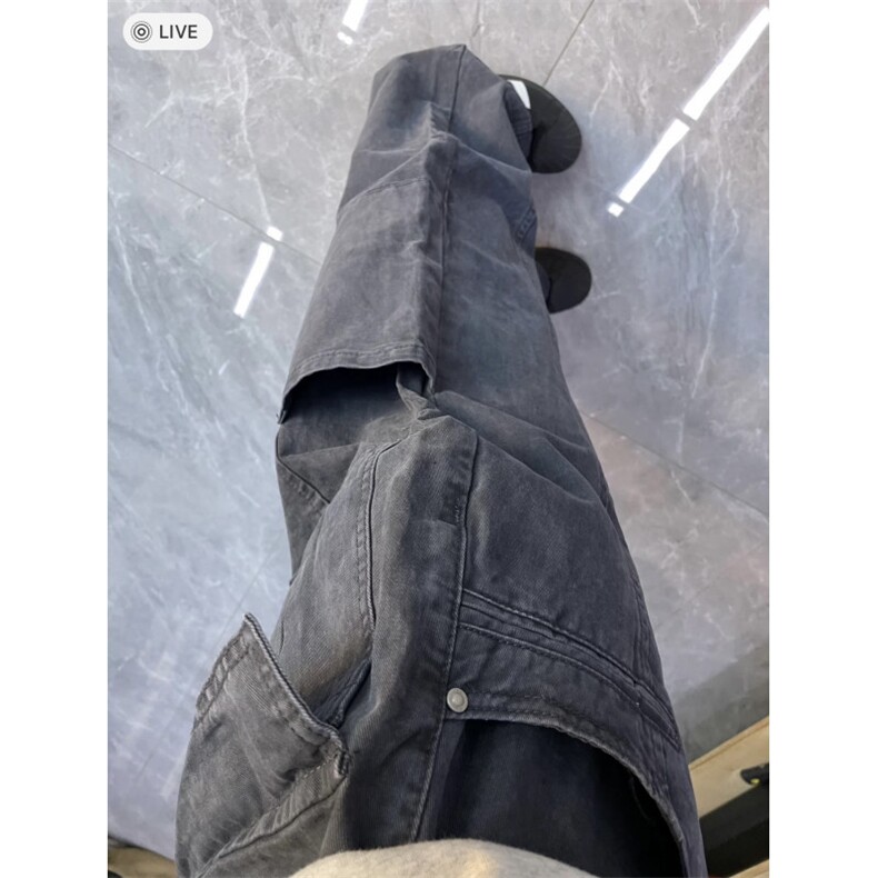 美式军绿色伐木工装裤宽松直筒复古高街潮牌伞兵阔腿裤DG01P65特,男装工装外套,电商D256