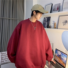 男生潮流初秋上衣宽松百搭纯色落肩圆领卫衣JK23302-特批20控39，男装卫衣，星座605(原A050)