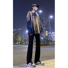 2024春款修身微喇复古弹力牛仔裤715-6-BK01P50，男装牛仔裤，星座715-6