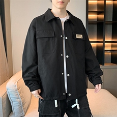工装夹克男宽松落肩宽松纯色上衣外套DSA157B-JK733-P68，男装夹克，电商A157B
