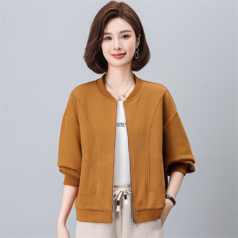 短款外套女2024年新款秋季棒球服妈妈装洋气夹克春秋休闲早秋上衣,女装短外套,独衣靓