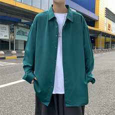 暗扣禁欲系韩INS气质复古垂感免烫衬衫/A338-1C15P50控68，男装衬衫，电商D325