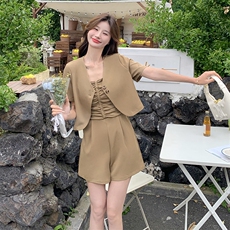 现货！短袖西装外套+裙裤两件套运动套装2C133-9003-P135-K188，女装套装/套裙，2C133