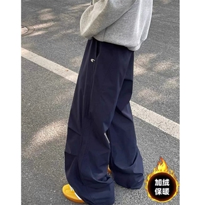 网图工装阔腿裤加绒宽松抽绳束脚休闲裤 A025-EK126-P35 加绒P45图片