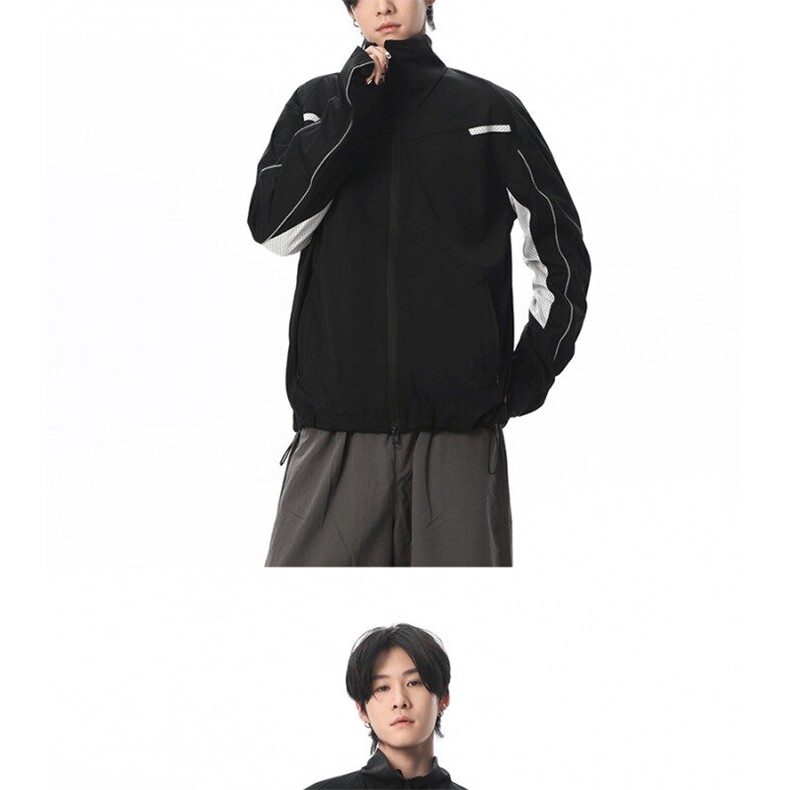 网络图现货潮流户外凉感休闲透气拼接立领运动防晒服JK15-P60,男装防晒衣,星座715-7