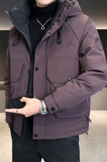 新标90白鸭绒2025年连帽机能潮流保暖羽绒服男YR6059-P240，男装羽绒服，电商D240-242