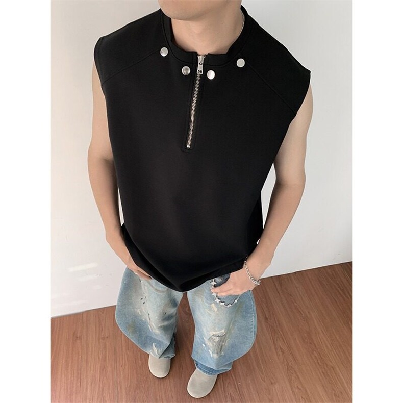 夏季重磅纯棉男士背心坎肩时尚男款无袖上衣男,男装背心/马甲,星座1013