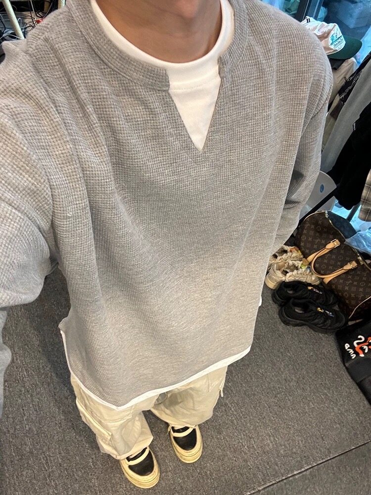 XZ809A/XS16/特P24/控48华夫格家俩件亨利领长T卫衣打底衫,男装卫衣,星座809A(原222-1)