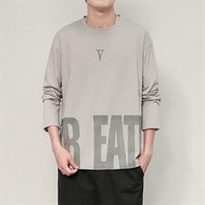 男士秋季百搭长袖t恤宽松休闲上衣潮流潮牌纯棉体恤衫DS920T，男装T恤，电商A102