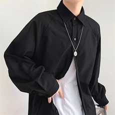 纯色衬衫男长袖港风日系春秋痞帅上衣外套ins衬衣潮流CY519-P28，男装衬衫，星座412-3