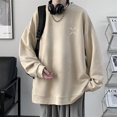 麂皮绒卫衣男大码重磅长袖t恤男JW81305-P35，男装卫衣，电商A040