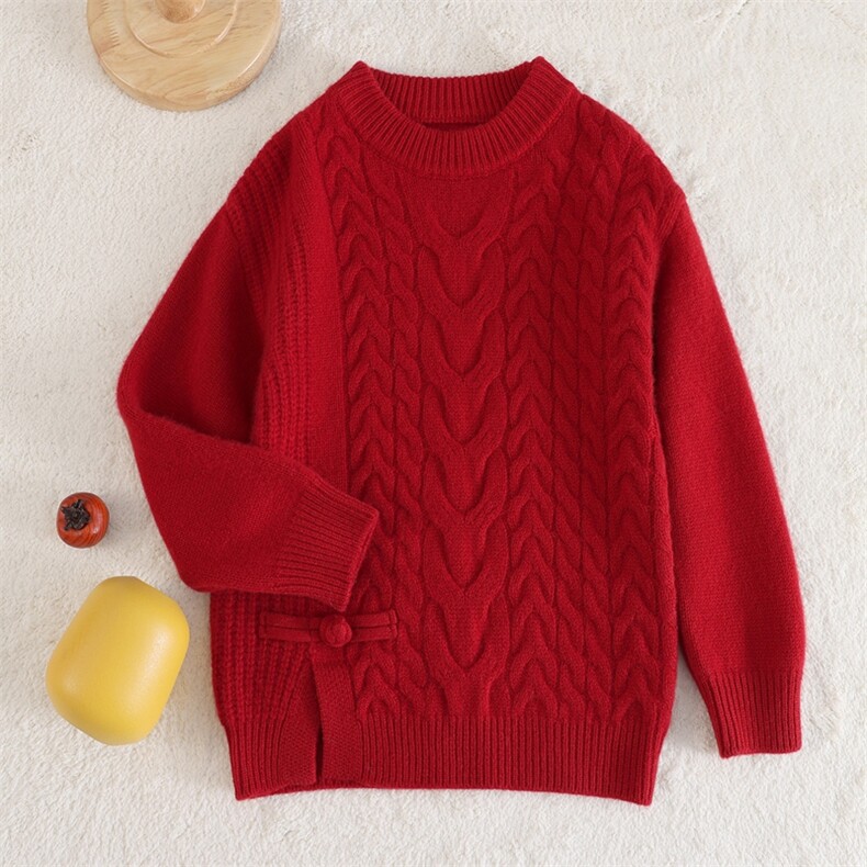 新款百搭三股加厚，童装儿童羊毛衫，联起羊绒