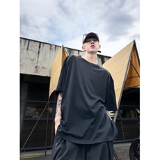 潮牌圆领T恤夏季男款拉链宽松纯色短袖青少年上衣T09，男装T恤，星座1116A-1（原606A）