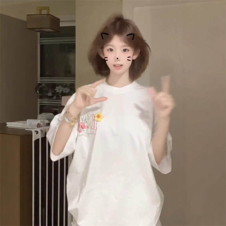 万针全刺绣工艺抖音得物高品质260克重磅纯棉双纱美式高街短袖T恤,男装T恤,电商A486