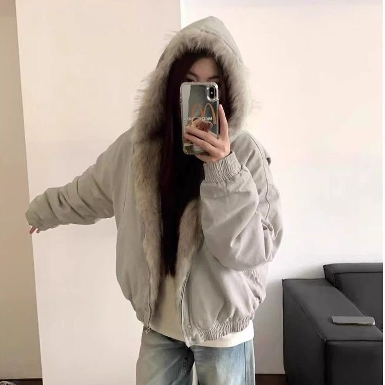 【高质量】座山雕短款cleanfit加厚情侣毛领棉衣外套G803P110网图,男装棉衣,电商B245