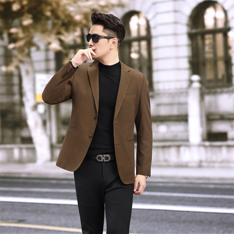 新款秋冬新款西服休闲复古天丝棉西装男2501P165，男装西服，电商D225
