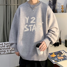 圆领毛衣男大码针织衫男毛线衣线衫M67347-P45加绒款-P65，男装针织衫/毛衣，电商A040