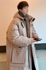 情侣羽绒服男冬季新款港风宽松连帽中长款保暖外套YR906-P175，男装羽绒服，星座214-3