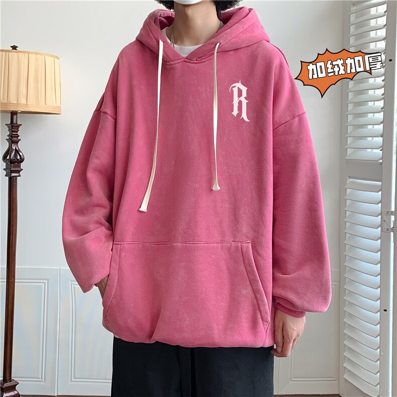 加绒新款港风宽松连帽套头卫衣X5677-常规P70控88-加绒P80控98,男装卫衣,电商A061-1