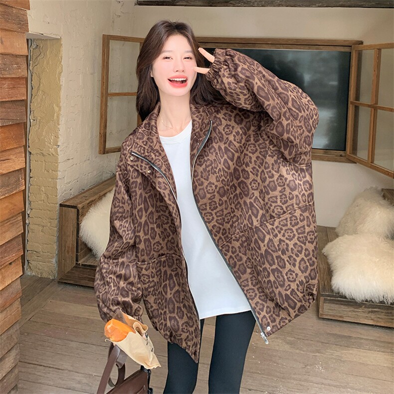 现货数据好麂皮豹纹加棉外套2C277-5839-P165-K268,女装棉衣/棉服,2C277