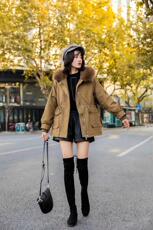 现货冬装派克服内胆獭兔毛?狐狸毛大毛领，女装，蜜思优沫