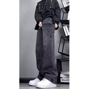 1506-1/KNK66141/P43复古工装直筒水洗口袋喇叭牛仔裤低腰宽松男图片