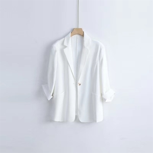 2024年秋季时尚气质简约百搭七分袖一粒扣西装图片