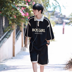 2025夏季新款设计款字母数码印花男士班服运动套装TZ41/P78控108，男装休闲套装，电商A148