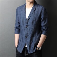 2023春夏新款男士商务休闲薄亚麻小西装男装休闲西服便服单西外套，男装西服，电商B212（原钱塘6029）